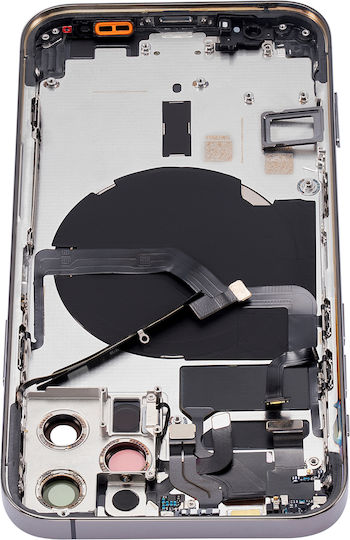 Capac Spate Cu Piese Mici iPhone 12 Pro Versiunea SUA Aftermarket Plus Grafit
