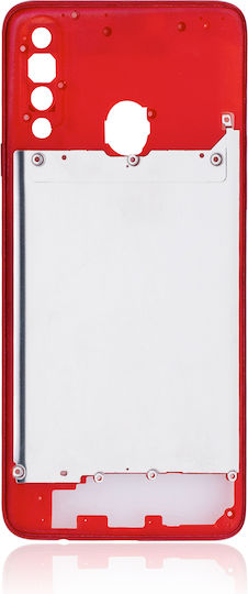 Mid-frame Housing Samsung Galaxy A20s A207 2019 Aftermarket Plus Red