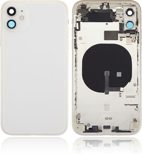 Back Housing W Small Components Pre-installed Iphone 11 No Logo Aftermarket Plus White