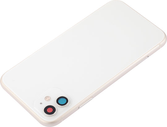 Back Housing W Small Components Pre-installed Iphone 11 No Logo Aftermarket Plus White