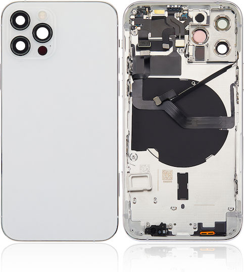 Rückseitiges Gehäuse mit Kleinteilen iPhone 12 Pro US-Version Aftermarket Plus Silber