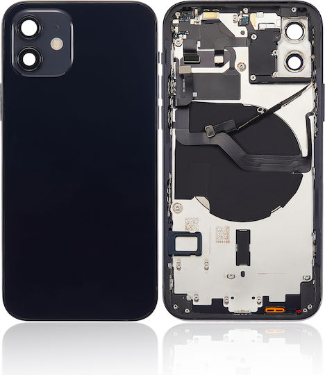 Back Housing W Small Parts Iphone 12 Us Version Aftermarket Plus Black