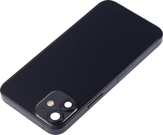 Backcover mit Kleinteilen für iPhone 12 Mini US-Version Aftermarket Plus Schwarz