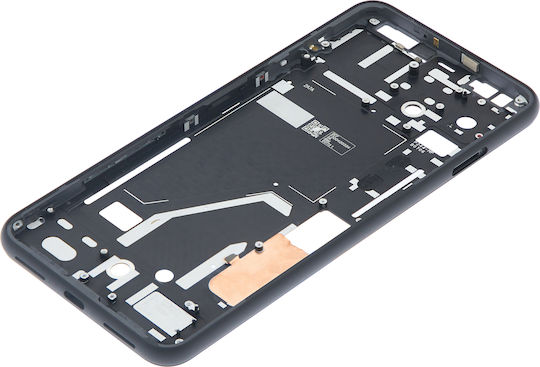 Carcasa ramei mediane pentru Google Pixel 4xl, alb clar, buton de pornire