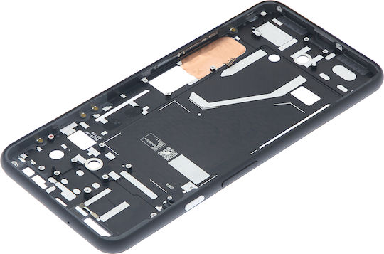 Carcasa ramei mediane pentru Google Pixel 4xl, alb clar, buton de pornire