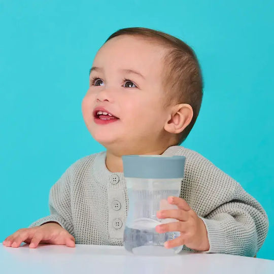 B.Box Детска Чашка с Дръжки и Сламка от Синя Пластмаса 240 ml за 4m+