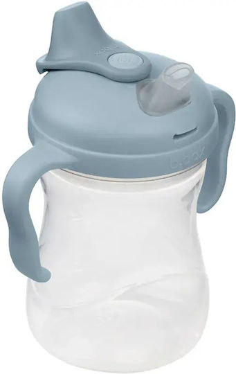 B.Box Детска Чашка с Дръжки и Сламка от Синя Пластмаса 240 ml за 4m+