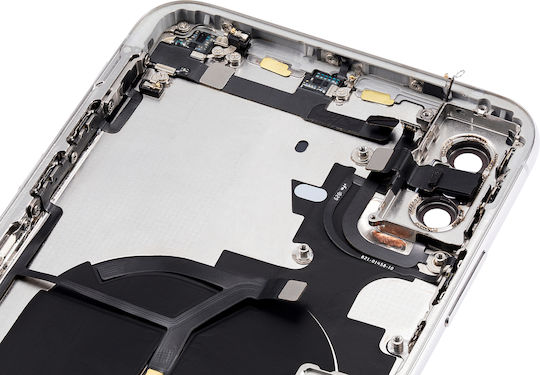 Rückgehäuse mit vorinstallierten Kleinteilen iPhone Xs Max ohne Logo Aftermarket Plus Silber