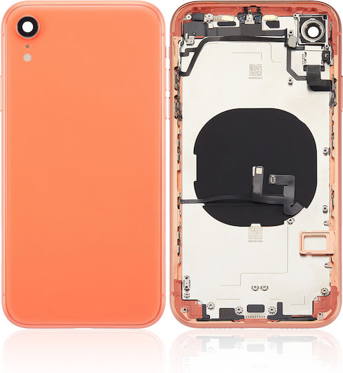 Carcasă Spate cu Componente Mici Preinstalate iPhone Xr Fără Logo Aftermarket Plus Coral