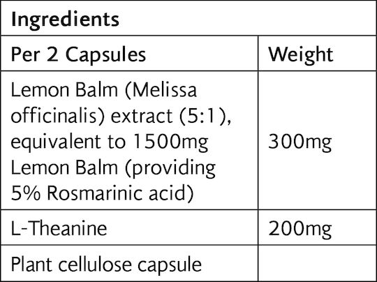 Viridian L-Theanine & Lemon Balm 30 Capsules