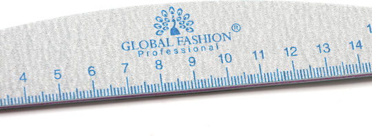 Пила за нокти Global Fashion с линийка 150/150, Синя, 1 Брой
