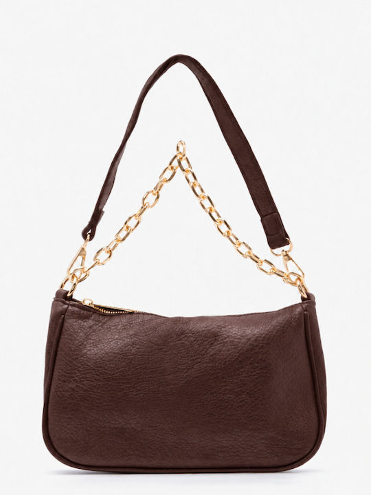 Brown Fabric Women's Shoulder Bag