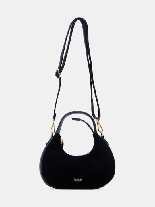 Schwarze Damenhandtasche aus Stoff / Crossbody-Tasche