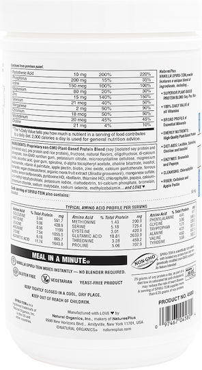 Spiru-Tein High-Protein Energy Meal Gluten Free with Flavor Vanilla 544gr