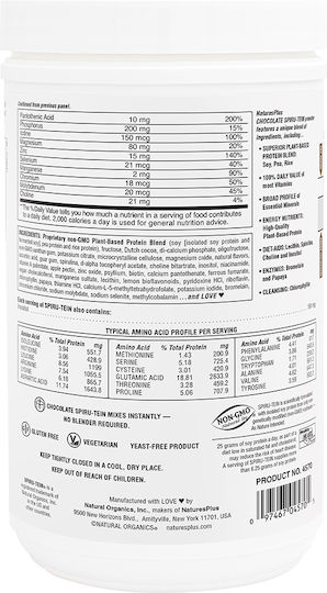 Spiru-Tein High-Protein Energy Meal Gluten Free with Flavor Chocolate 476gr