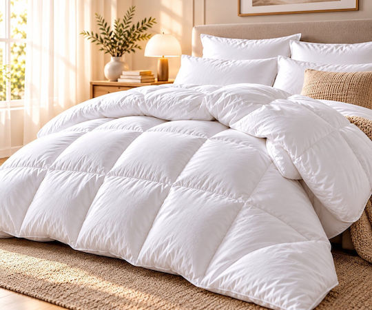 Kraft World King Size Down Duvet 220x240 cm White DUV-220240 White 260 GSM 10.5 Togs