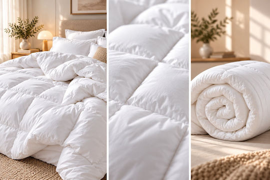 Kraft World King Size Down Duvet 220x240 cm White DUV-220240 White 260 GSM 10.5 Togs