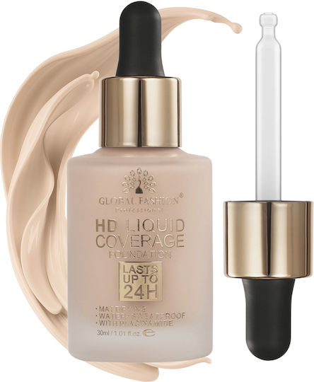 HD Liquid Coverage течен фон дьо тен, топъл бежов, 30 мл