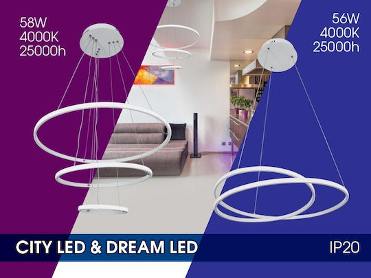 Vivalux City Pendant Light White 60x150cm