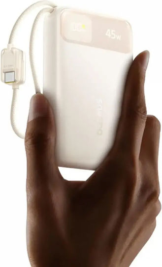 Baseus EnerFill FC11 Външна батерия 20000mAh 45W с USB-A порт и USB-C порт с Power Delivery / Quick Charge в Бежов Цвят