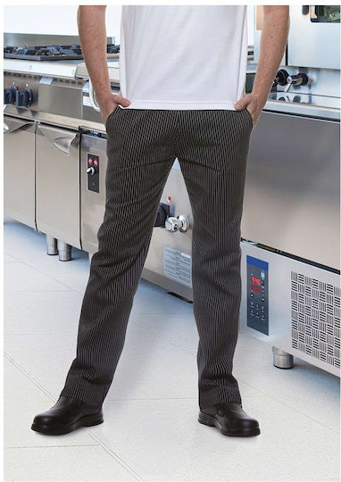 Karlowsky Carlo Chef Black Pants with Elastic Waist