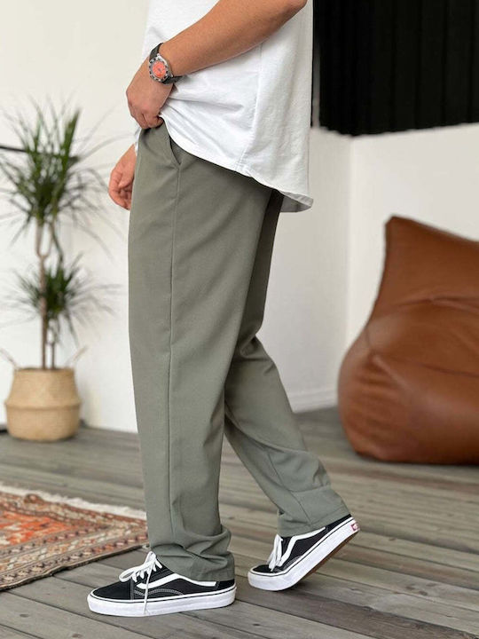 Men's Loose Fit Khaki Trousers