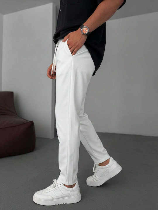Men's Trousers Loose Fit White