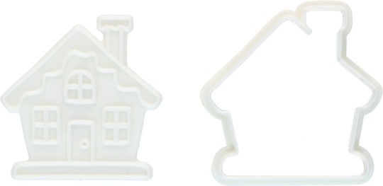 Lebkuchenhaus-Ausstecher mit Stempel 7,5 cm