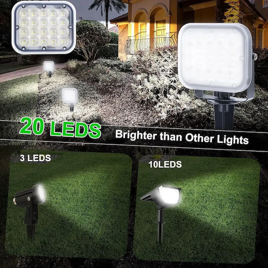 Fos me Set 2 Eingesteckte Solarleuchten 4W mit Warmes Weiß Licht 3000K IP65
