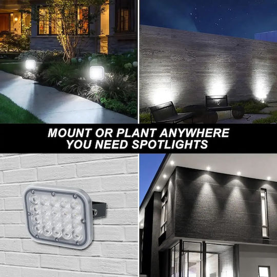 Fos me Set 2 Eingesteckte Solarleuchten 4W mit Warmes Weiß Licht 3000K IP65