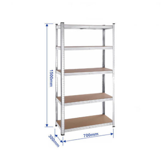Wadfow Raft Dexion Galvanizat 70x30x150cm Cu 5 Rafturi Rezistență Totală 875kg