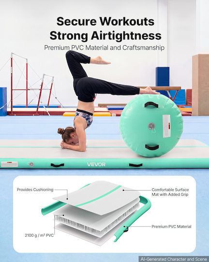 Vevor AirTrack Artistic Gymnastics Exercise Mat Green