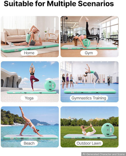 Vevor AirTrack Artistic Gymnastics Exercise Mat Green