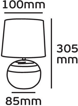VK Lighting Ceramic Table Lamp for Socket E27 with Beige Shade and Base