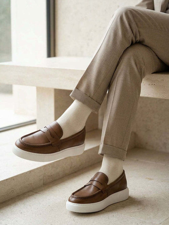Leather Men's Loafers in Brown