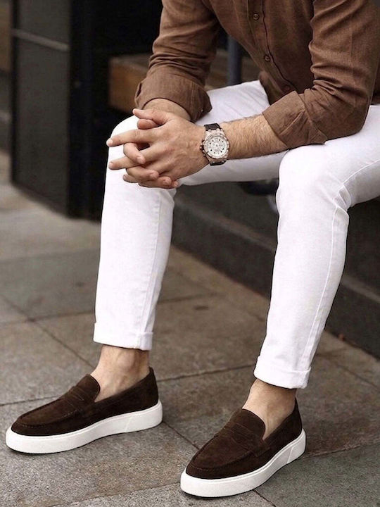 Brown Suede Men's Loafers