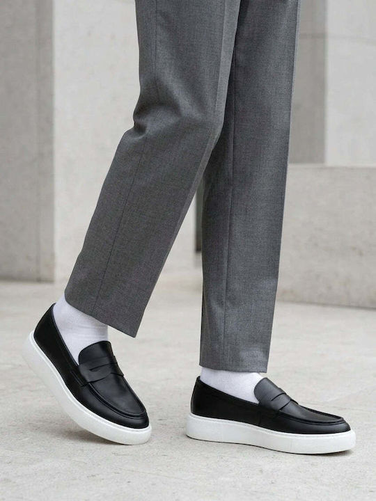 Leather Men's Loafers in Black