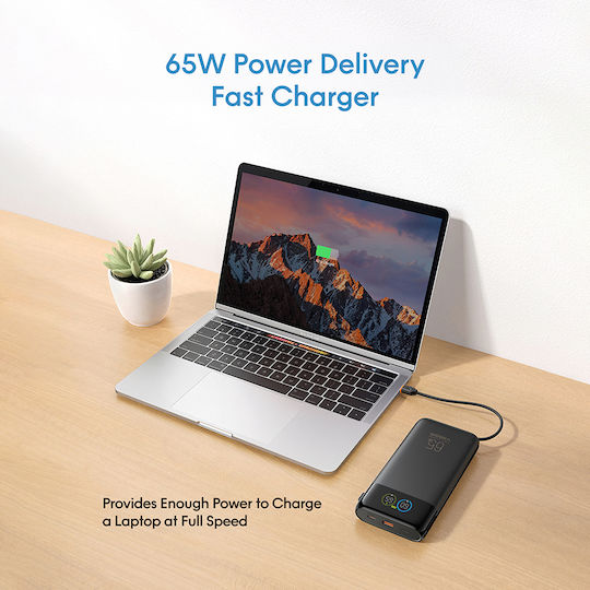 Veger W3019S Baterie Externă 27000mAh 65W cu Port USB-A și 2 Porturi USB-C Power Delivery Neagră