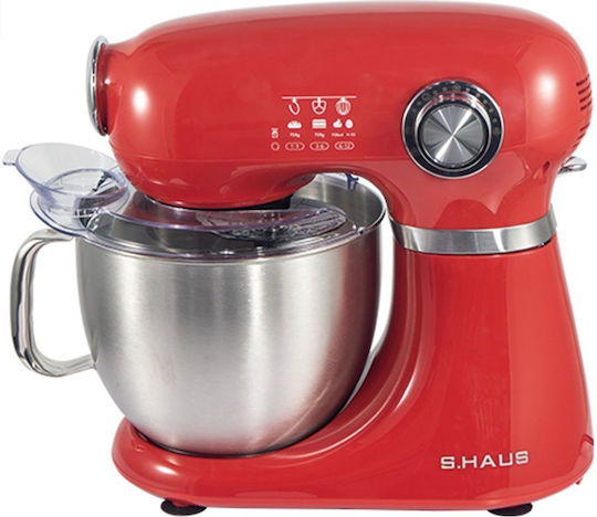 Küchenmaschine 1300 W mit Rostfreier 5-l-Edelstahlschüssel Rot