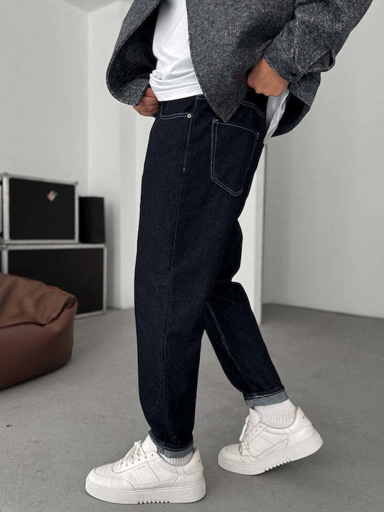 Мъжки дънки Loose Fit Тъмносини