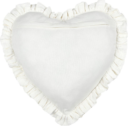 Μαξιλάρι Καναπέ S-f Teenlove από 100% Βαμβάκι Ecru 45x45εκ.