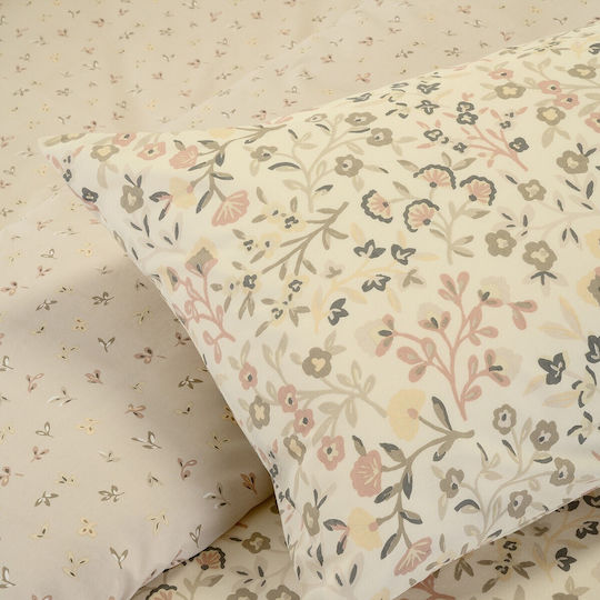 Melinen Double Bed Sheet Set 205x270cm Ecru/Beige (4 pcs)
