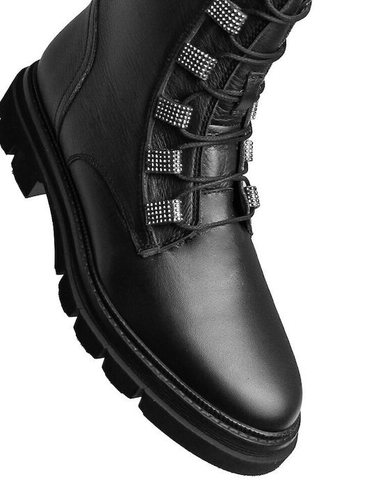 Leather Women's Ankle Boots Black