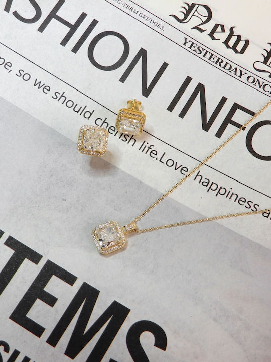 Oxette from Gold Plated Silver with Zircon