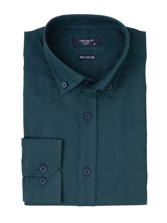 Visconti Long Sleeve Shirt in Regular Fit Cypress Green