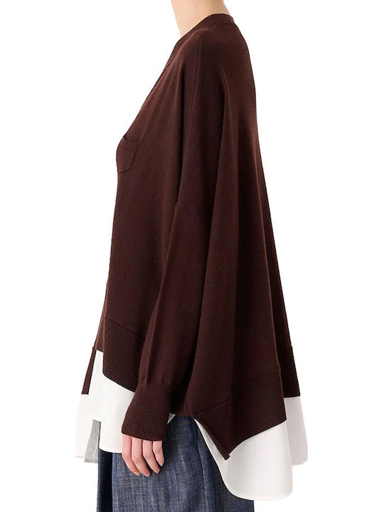 Women's Knitted Cardigan in Burgundy