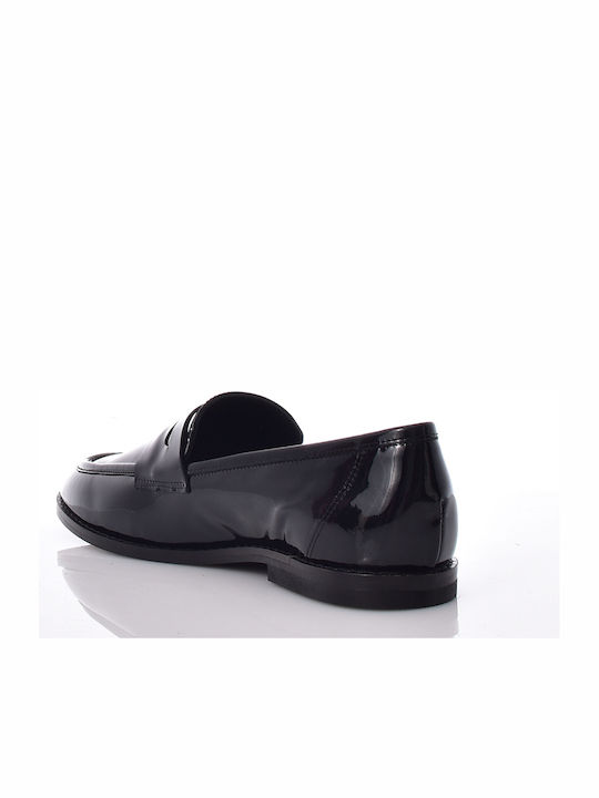 Damen-Loafers aus Schwarzem Leder in Schwarz