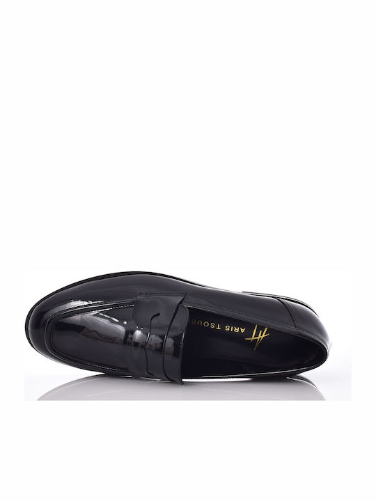 Damen-Loafers aus Schwarzem Leder in Schwarz