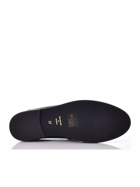 Damen-Loafers aus Schwarzem Leder in Schwarz