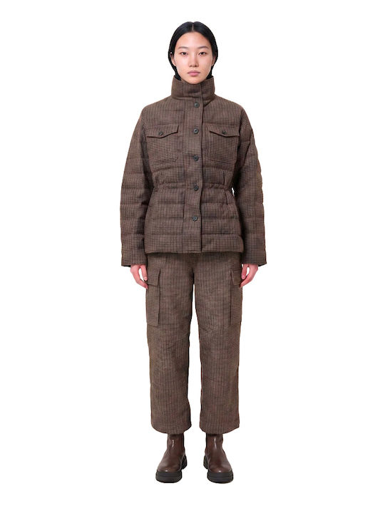 Lottie Дамско Puffer Яке за Зима Кафяво-Черно-Хаки